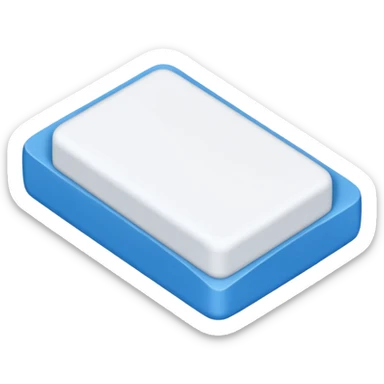A single white eraser with blue wrap sticker