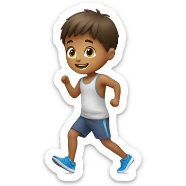 child doing morning exercises  sticker