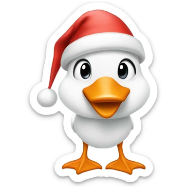 Goose with Christmas hat sticker