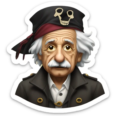 Albert Einstein with a Pirate Hat and eye patch sticker