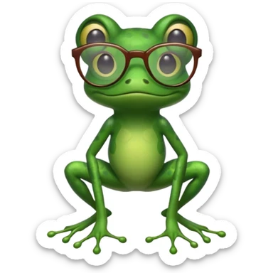 Long legged frog with glasses  sticker