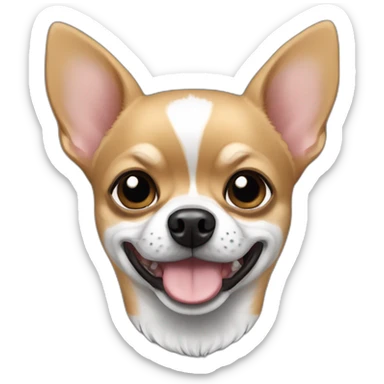 Chihuahua black and cofre and White  dog muscle sticker