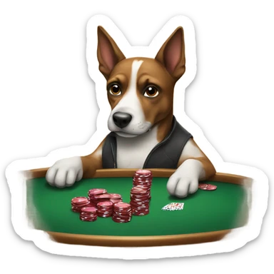 Dogs playing poker  sticker