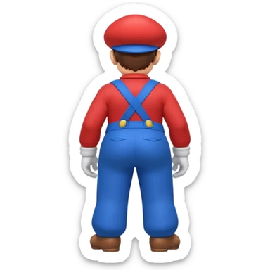 back view of super mario with huge massive buttcheeks  sticker