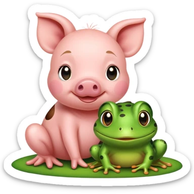 piglet frogy  sticker