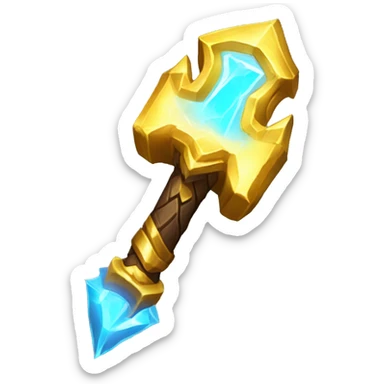 create a golden lightning hammer for the holypaladin classfrom world o wacraft sticker