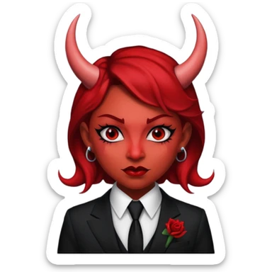 devil woman with tie sticker