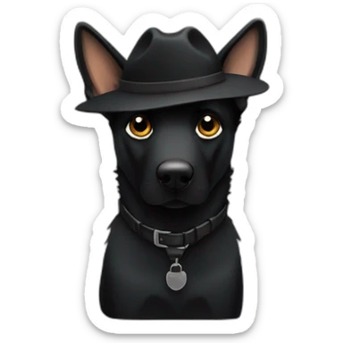 Black German shepherd detective  sticker