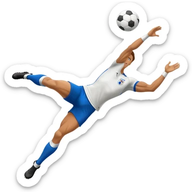 A soccer player do bicycle kick sticker
