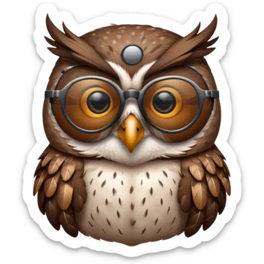 silent owl wearing sunglasses sticker