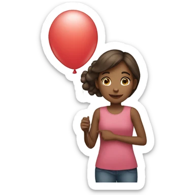 Girl holding balloon sticker