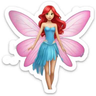 bloom-the-winx-girl-blue-fairy-wings-red-hair sticker