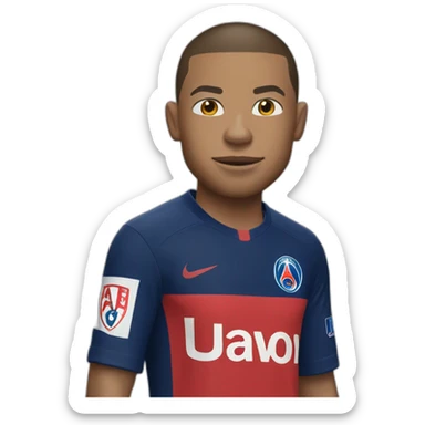 mbappe with lyon shirt sticker