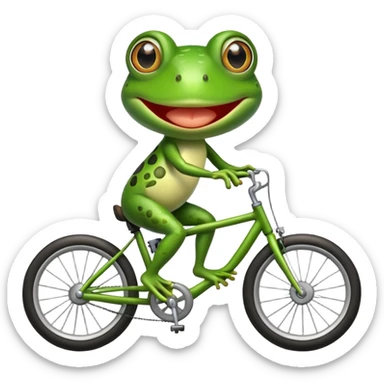 Frog on the cycle sticker