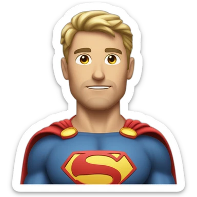 Caucasian Superhero upper body with a big F in the chest sticker