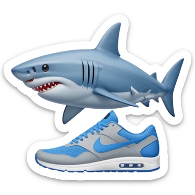 Shark with blue nikes  sticker