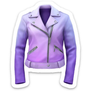 Realistic isolated side view of an open lavender to pastel purple ombre fashion leather jacket sticker