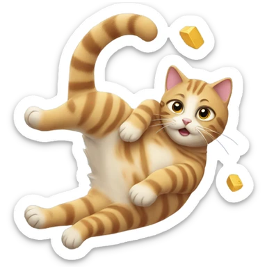 A cat slipping and falling over sticker