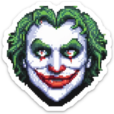 heart with joker face features sticker