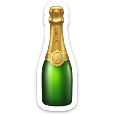 champagne bottle with popping corck sticker