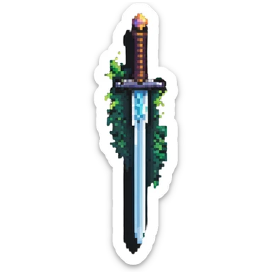 enchanted sword with elemental magic effects sticker