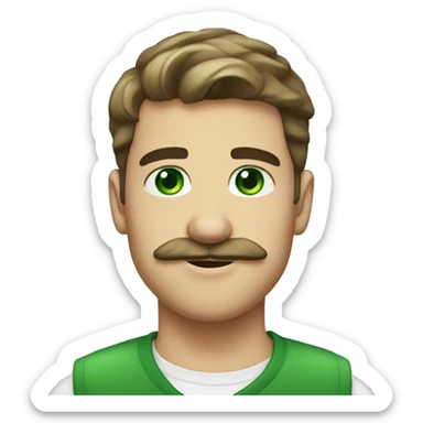 Pretty boy moustache green eyes sticker