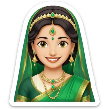 bride in green saree sticker