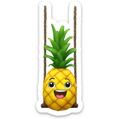 Pineapple on a swing sticker