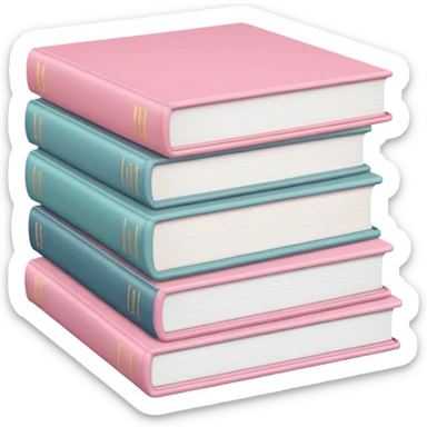 stack of pastel pink stack of books sticker