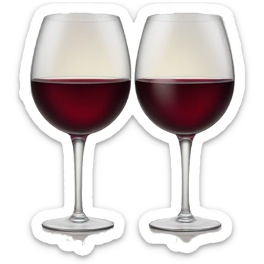 Two red wine glasses cheersing  sticker