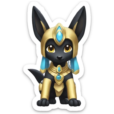 Shiny Chibi Anubis-Umbreon-Lucario full body sticker