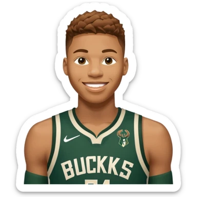 giannis smiling Milwaukee number 347 sticker