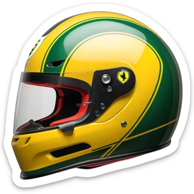 green and yellow ferrari f1 bell hp777 helmet sticker