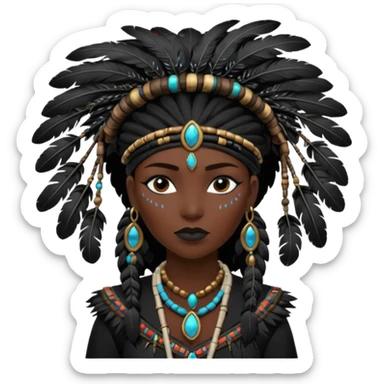 shaman woman black clothes black accesories  sticker