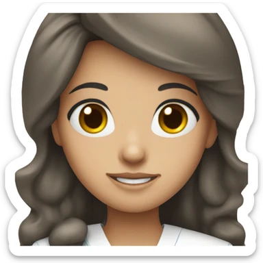 Blue eyed brunette nurse  sticker