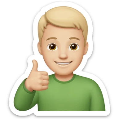 Man with autism with thumbs up sticker