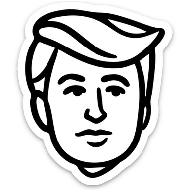 Donald Trump with signature hairstyle sticker