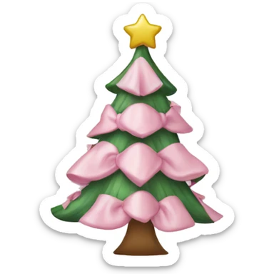 christmas tree with pale pink bows  sticker