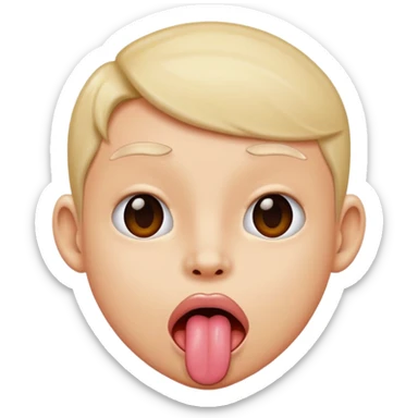 a face of a feet sticking tongue out sticker