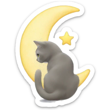 Un chat dur la lune sticker