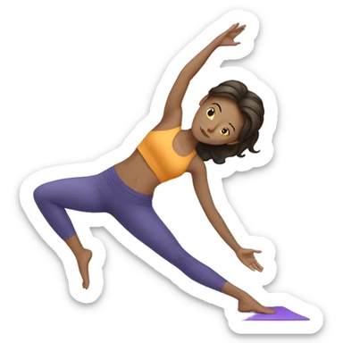 white brunette girl doing yoga sticker