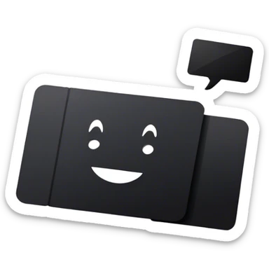 Black card with white letters spelling sarcasm sticker