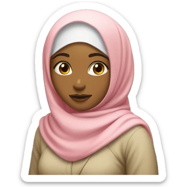 Chica con hijab y ua flor sticker