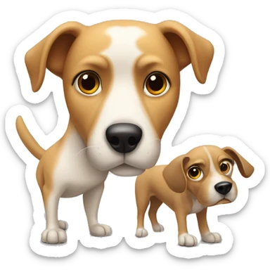 A dog sniffing another dog sticker