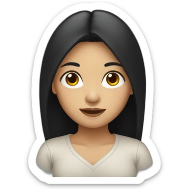 Filipino woman with long black hair slim sticker