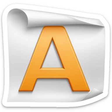 paper sheet with letter А highlighted sticker