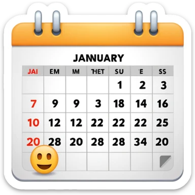 Calander page of 30 January only  sticker