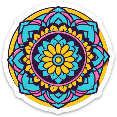 mandala with floral and bead detailing sticker