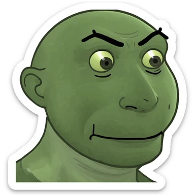 Shark eating bald guy sticker