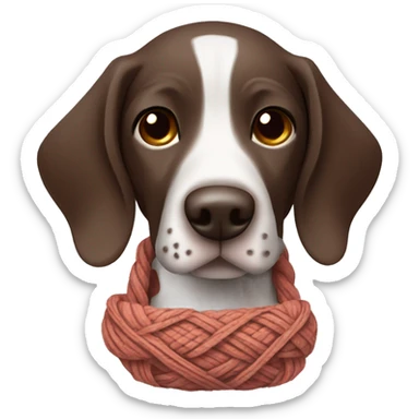 German shorthair pointer knitting sticker